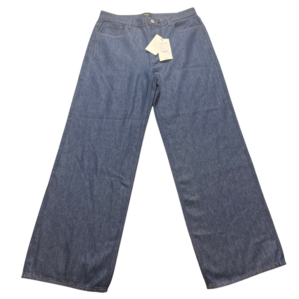 Theory Relaxed Denim Jeans Womens 31 Indigo NWT Wide Leg High Rise P0704207
